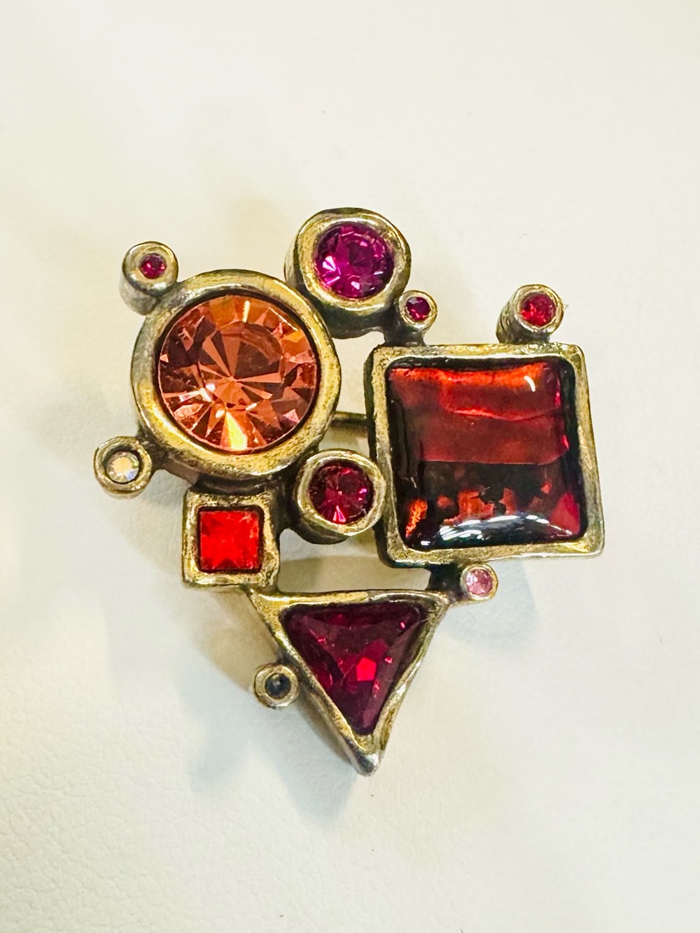 Authentic Patricia Locke 2002 Collection Asymmetric Crystal Brooch Pendant